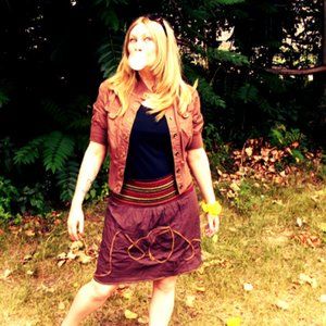 Refashioned Embroidered Shirred Skirt or Top (S/M)